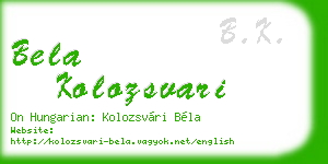 bela kolozsvari business card